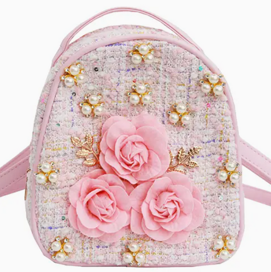 Rose Tweed Backpack by Sparkle Sisters