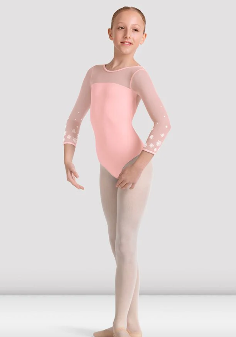 Boat Neck Mesh 3/4 Sleeve Leotard M60002C by Mirella