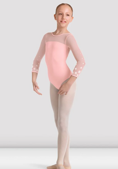 Boat Neck Mesh 3/4 Sleeve Leotard M60002C by Mirella