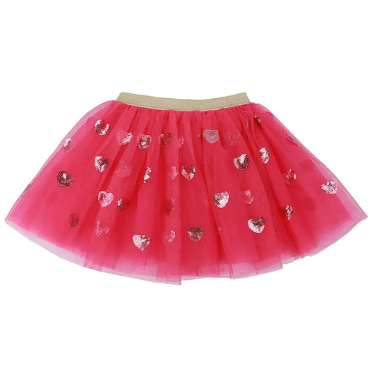 Hot Pink Tulle with Pink Hearts Tutu by Sparkle Sisters